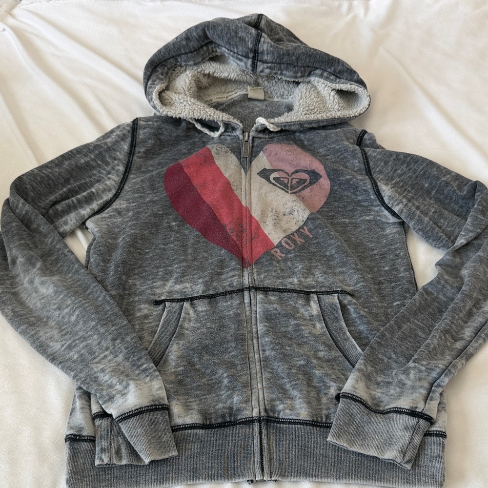 Roxy Zip hoodie sweatshirt.